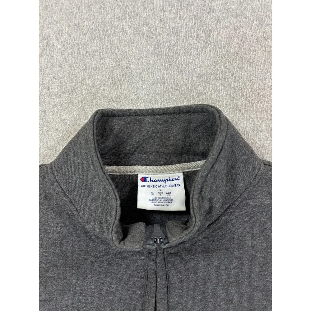 LSU Tigers‎ Stitched Logo 1/4 Zip Pullover Sweatshirt (Men's Large) Gray - Picture 3 of 11